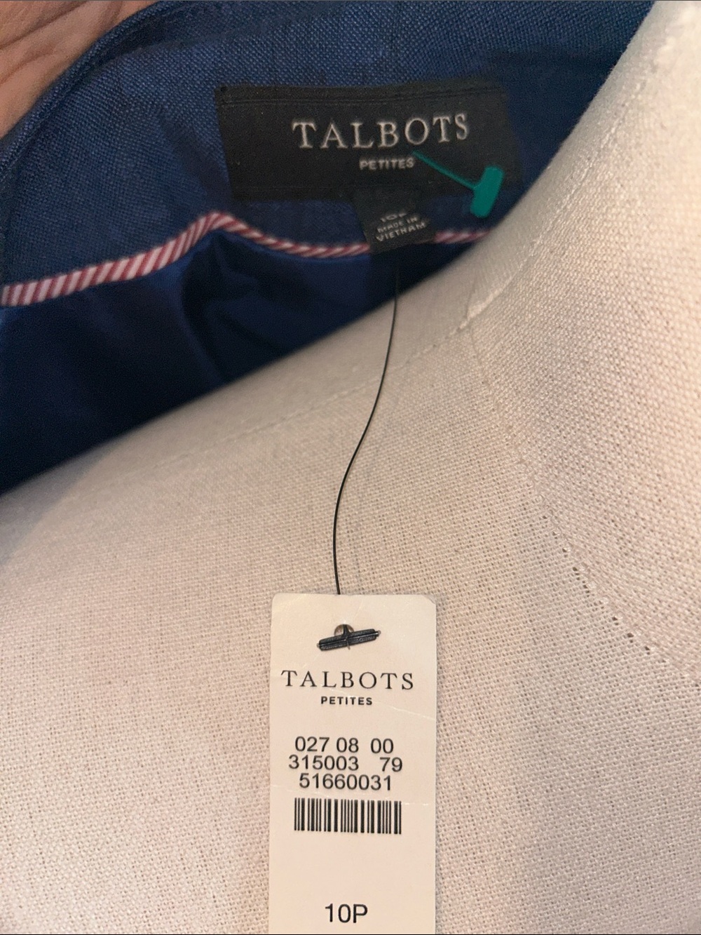 Talbots Navy Round-Neck Button-Front Jacket - Picture 4 of 9